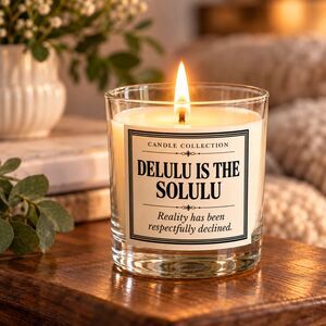 Delulu is the Solulu Vanilla Scented Candle Glass Vase with Gift Bag